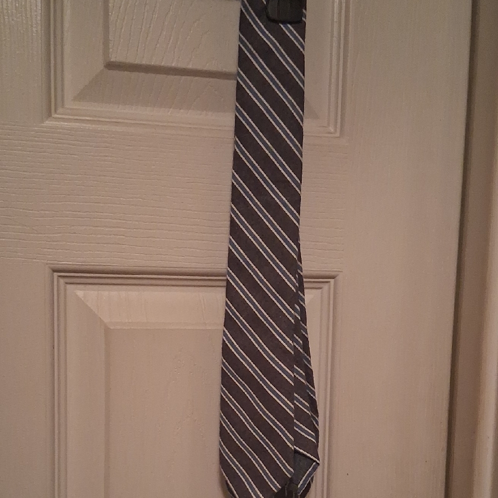 Joe's Blue Denim and White Striped 100% Cotton Tie 2" Width